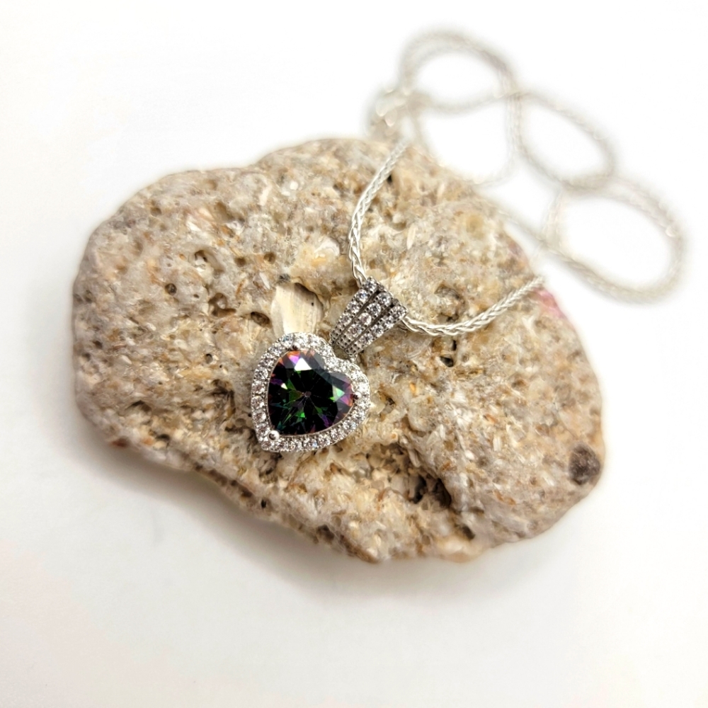 Sterling Silver with Topaz Pendant with Rhinestones....2 available beautiful